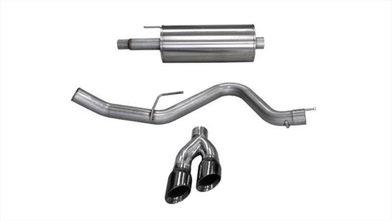 Ford F-150 Performance Exhaust - CORSA Performance - Cat Back Single Side Exit with Twin 4.0in. Black PVD Pro-Series Tips - Black - `15-`20